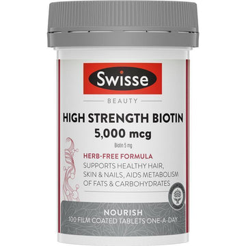 Swisse Beauty High Strength Biotin 5000mcg 100 Tablets