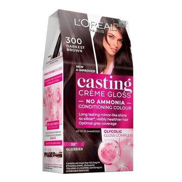 L'Oreal Paris Casting Creme Gloss Semi-Permanent Hair Colour - 300 Darkest Brown (Ammonia Free)
