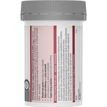 Swisse Beauty High Strength Biotin 5000mcg 100 Tablets