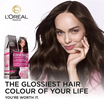 L'Oreal Paris Casting Creme Gloss Semi-Permanent Hair Colour - 300 Darkest Brown (Ammonia Free)