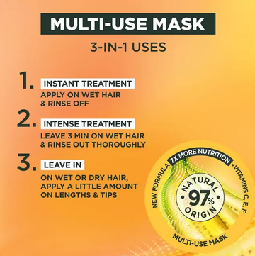 Garnier Fructis Hair Food Nourishing Banana 3-in-1 Mask Treatment For Dry Hair 390ml